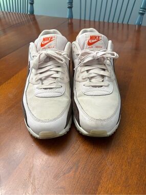 Nike Air Max Sneakers in Pale Pink, Brown and Orange Accents. Gently worn.